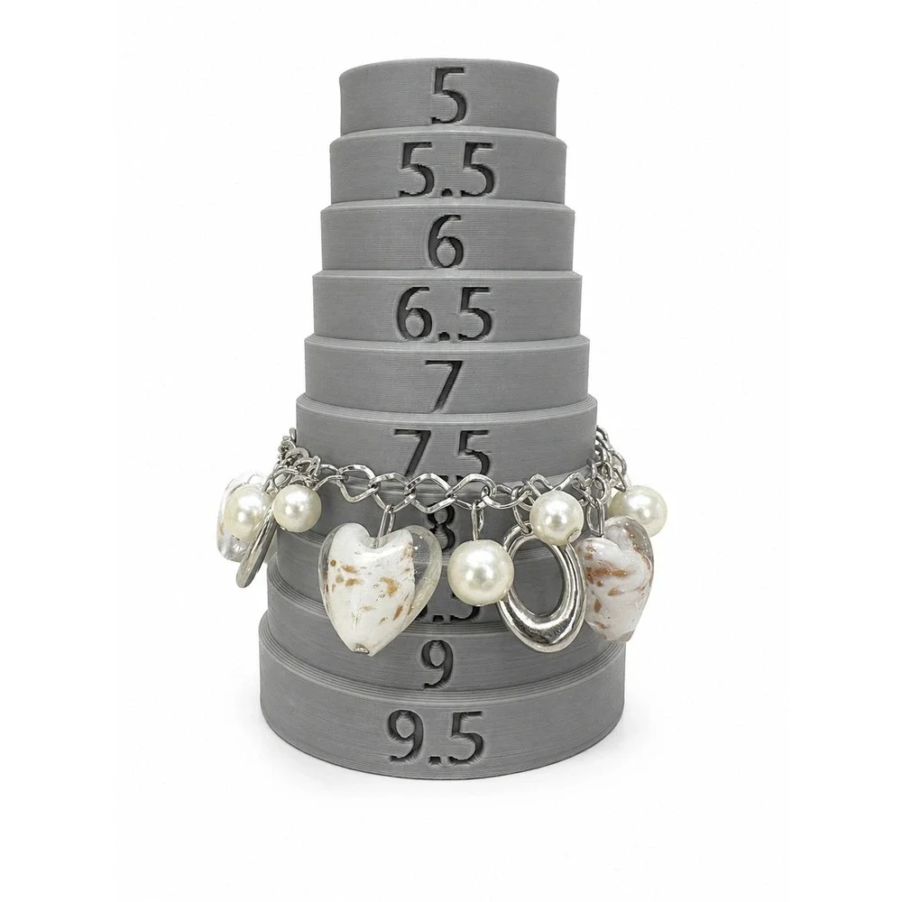 New Silver-Tone Heart Charm & Faux Pearl Chain Bracelet